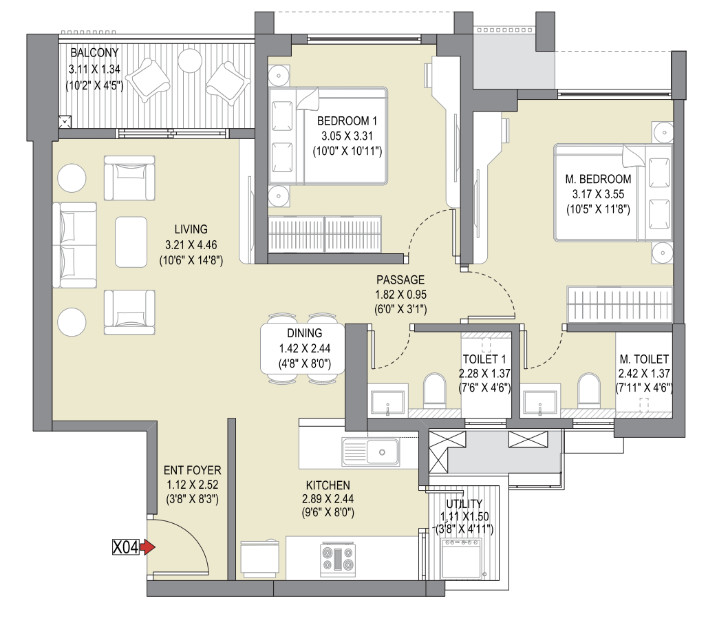 2 BHK Luxury